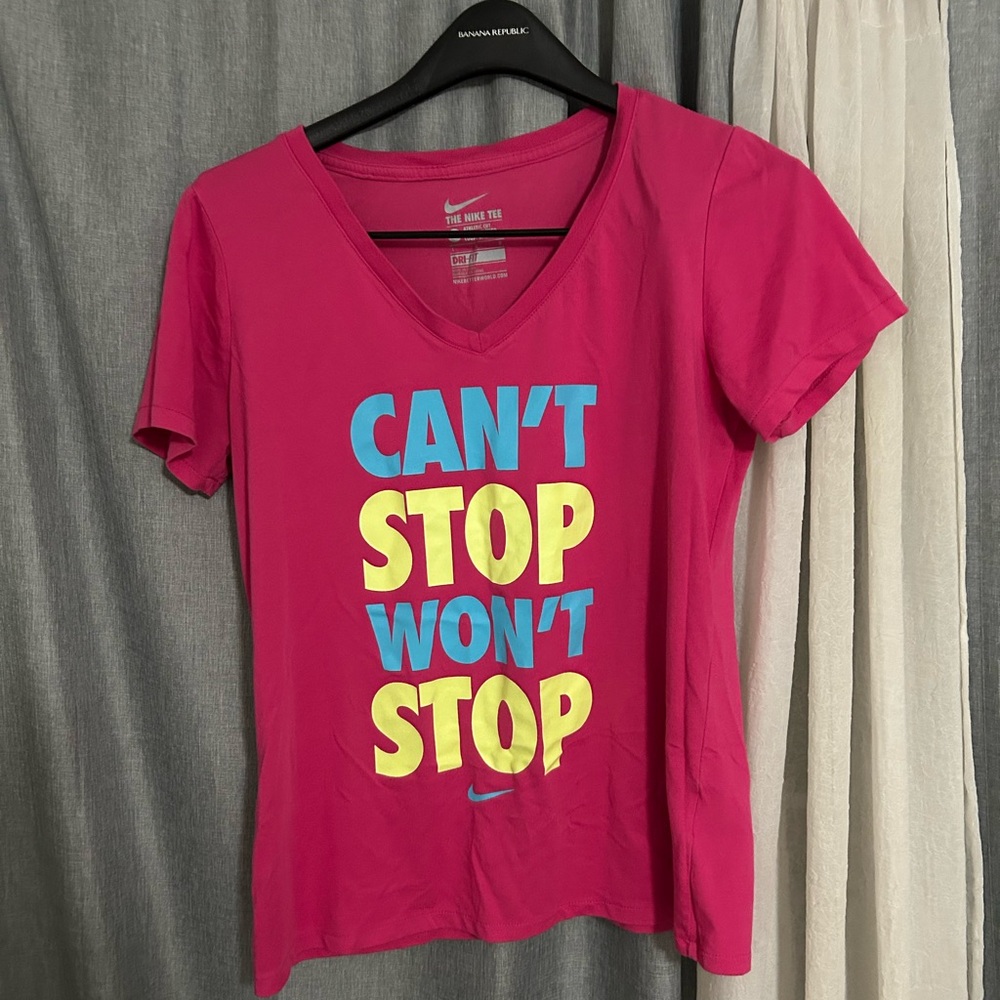 Nike Women's Vivid Pink Motivational Tee